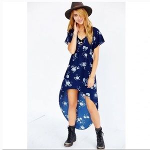 Urban Outfitters Blue Floral High Low Dress